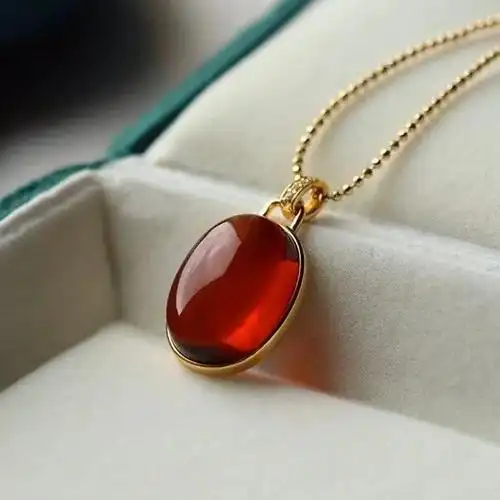 925银镶净水血珀蛋面吊坠 恒鼎盛饰品 珠宝 首饰宫廷风 新款-阿里巴巴