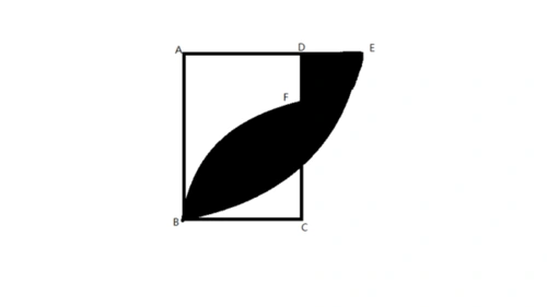 如图,长方形abcd中,ab6,bc4,做扇形abe,交ad延长线于e,做扇形cbf,交cd