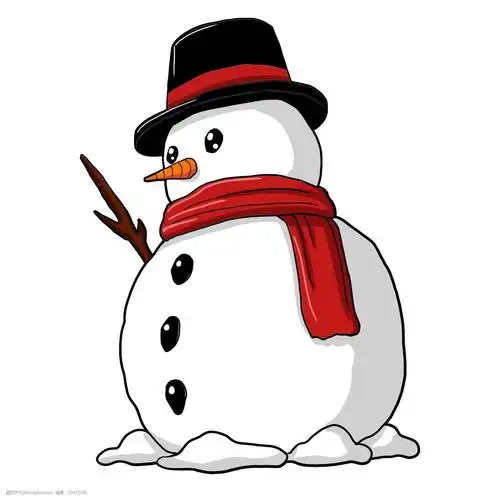 手绘卡通冬季雪人插画