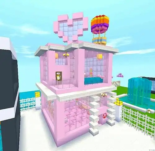 教你做一个粉红色的洋房 迷你世界建筑教程