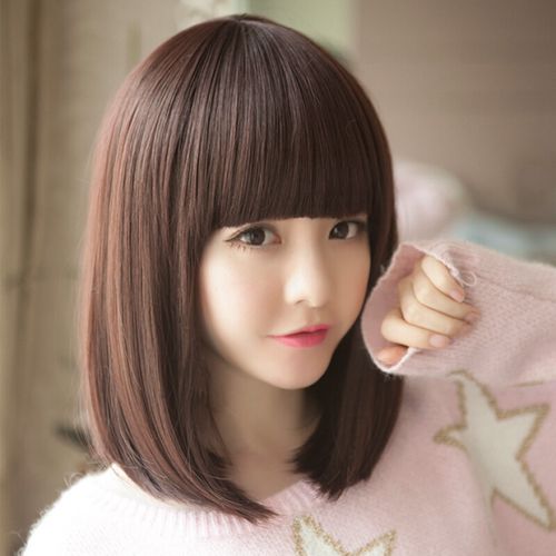 贝丽丝假发套假发女短发直发齐刘海女生蓬松帅气波波bobo头可爱韩国