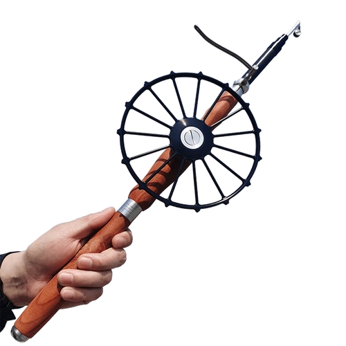 渔之趣红花梨手把甲鱼枪实木手把甲鱼枪甲鱼杆打甲鱼枪1k布精雕盘