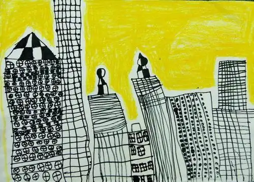 城市中的高楼/少儿绘画作品/儿童画/网络美术馆_中国少儿美术教育网