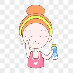 手绘卡通健康涂抹护肤品图片