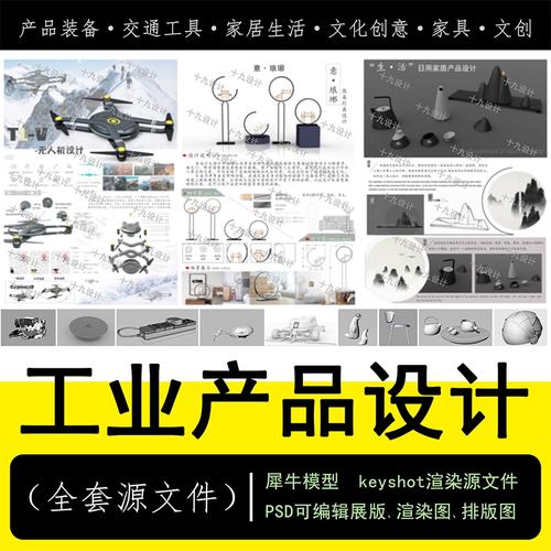工业产品设计展板ps排版源文件全套现成建模渲染ps参考作品集制作