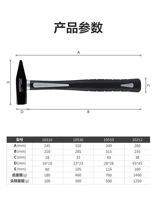 超级新品 钳工锤德国钣金锤多功能电工锤手工锤木工小铁锤子鸭嘴锤