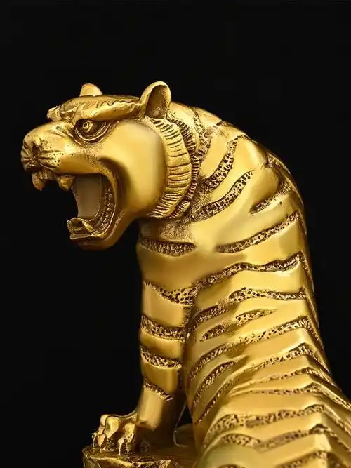 老虎纯铜摆件招财客厅办公室家居家居装饰装饰品上山摆件