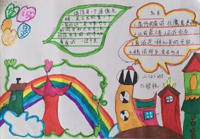 4k纸画争作诚信小公民手抄报公民道德手抄报