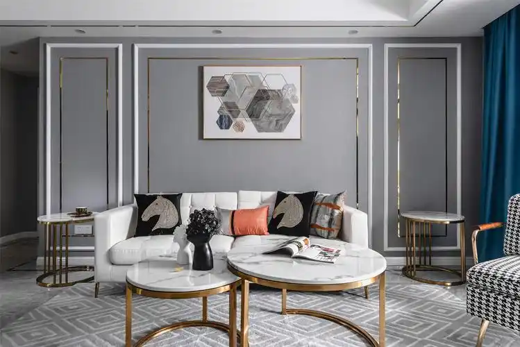 140平米轻奢风沙发背景墙装修效果图