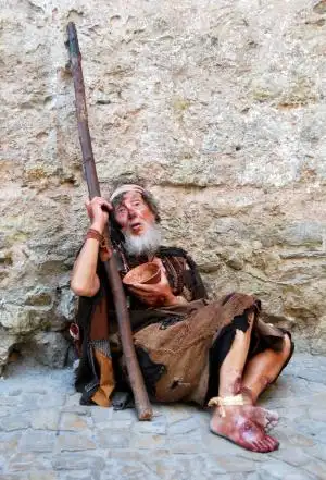 乞丐,可怜,心碎,悲惨,棍子,布,寒酸