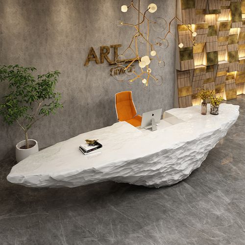 创意异形艺术艺术玻璃玻璃钢烤漆前台收银台酒店大堂接待台