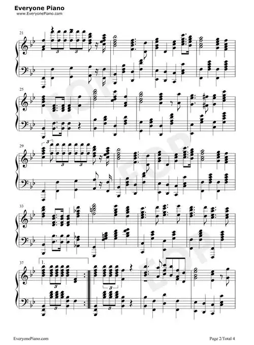 国际歌-l internationale五线谱预览2