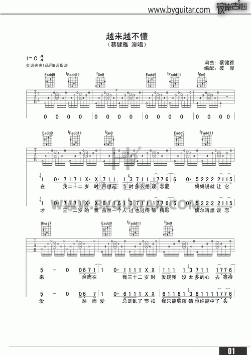搜索关于 越来越不懂  的吉他谱