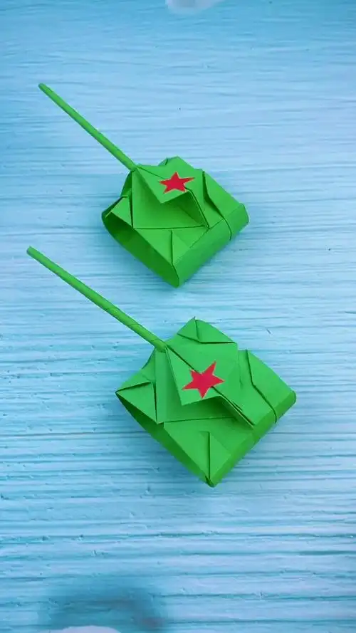 手工折纸#男孩子会喜欢的新型坦克车