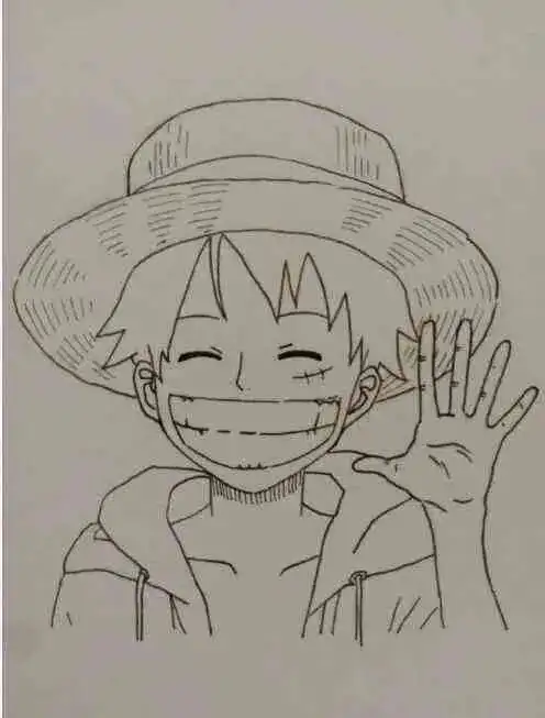 一步一步教你画海贼王路飞