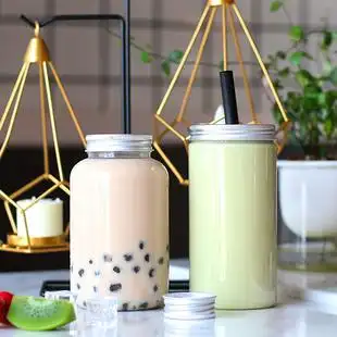 素匠泰茶奶茶杯子一次性塑料u型饮料杯500ml网红胖胖透明水果杯子