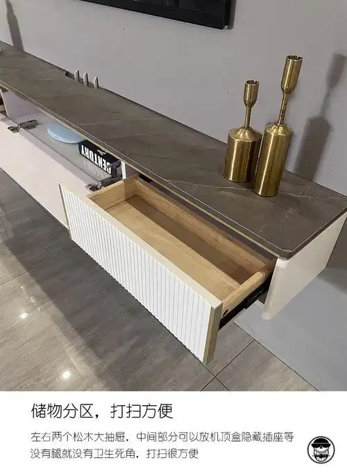悬空电视柜岩板大理石悬空壁挂式现代轻奢极简约电视柜2021年新款小