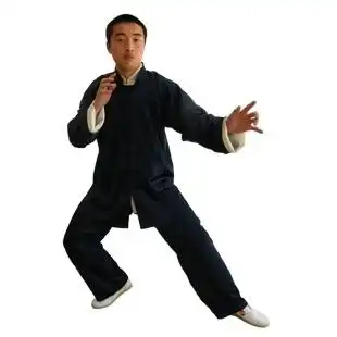 上衣 包邮 长袖服装唐装休闲衣服 正品李小龙超酷排扣上衣 蓝黑白3色