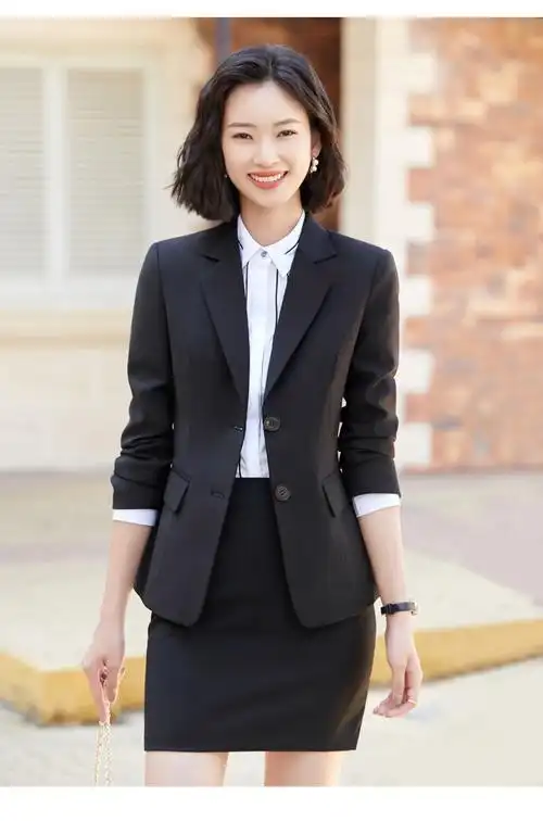 五沃 职业装女装套装小西装女新品时尚气质面试商务正装修身西服工作