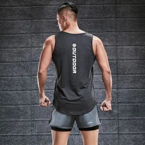 健身衣服男田径马拉松运动套装夏季篮球训练短裤速干背心跑步装备-小