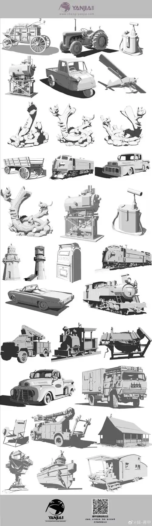 雁甲色块特练营##场景原画