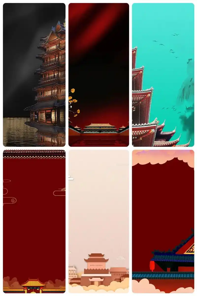 78海报设计背景图素材库78 92本期分享国风古建筑海报背景图