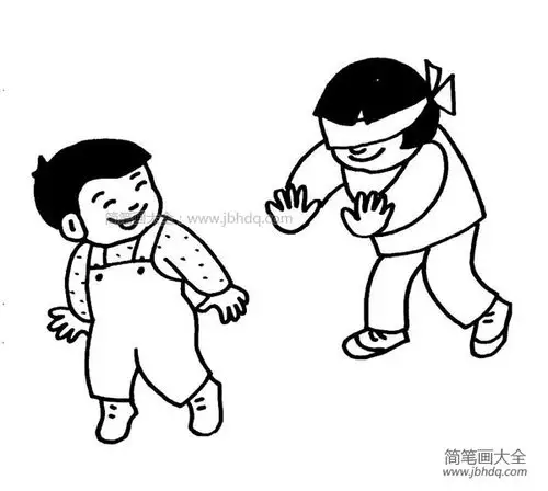 捉迷藏简笔画