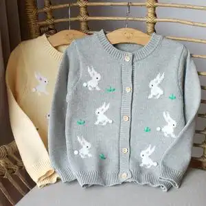 圆领提花纯棉线针织毛衣图片