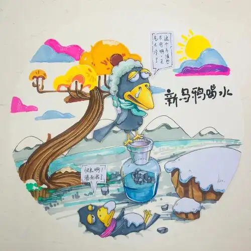 绘本故事  #乌鸦喝水  #绘本  #儿童画  #儿童创意美术  #手绘