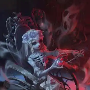 之前画的雕刻.夜魔皮肤美美子_第五人格厚涂插画画画绘画绘画作品