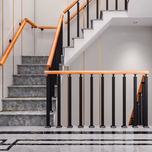 楼梯扶手实木栏杆楼道护栏自装家用立柱装饰围挡自建房别 a款直款立柱