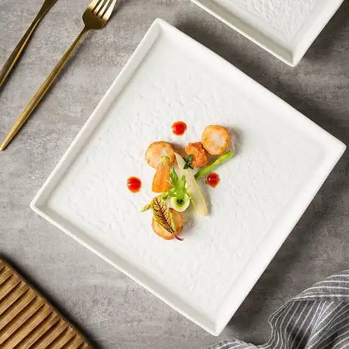 青杏酒店餐具甜品平盘创意牛排摆盘子轻奢西餐盘网红意面长方形盘