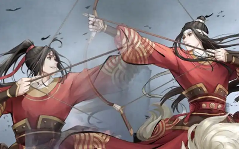 【魔道祖师】官方福利(情侣装吗)——忘羡(岐山骑射图),红衣怒马少年