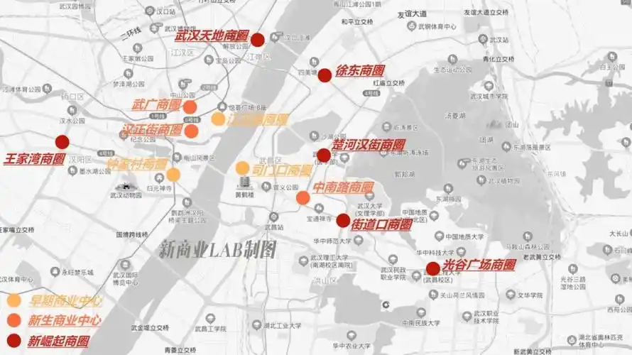 武汉多中心的城市格局和商业分布或许在城市发展的粗放期显得集聚效应