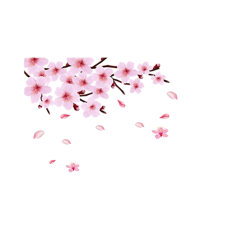 手绘卡通樱花免抠素材