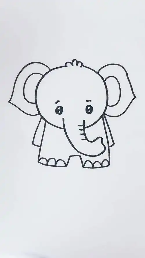 画画原来如此简单#画大象#简笔画#儿童画