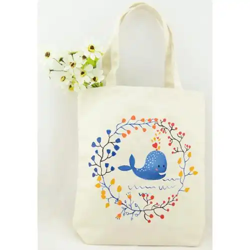 大森林手绘帆布单肩包女潮 新品森女帆布包 小清新文艺范手拎包