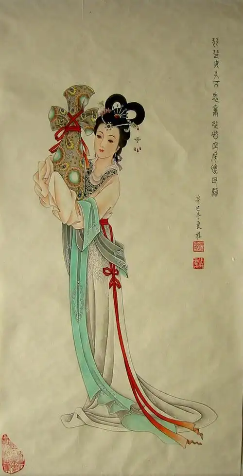 国画家吴良柱工笔仕女图欣赏六