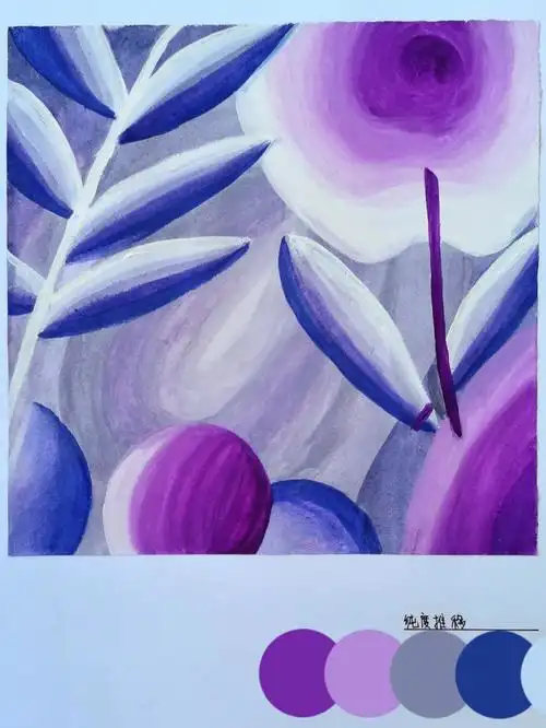 水彩画色相明度纯度冷暖推移