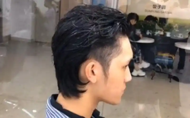 男生发型自然卷狼尾头超帅