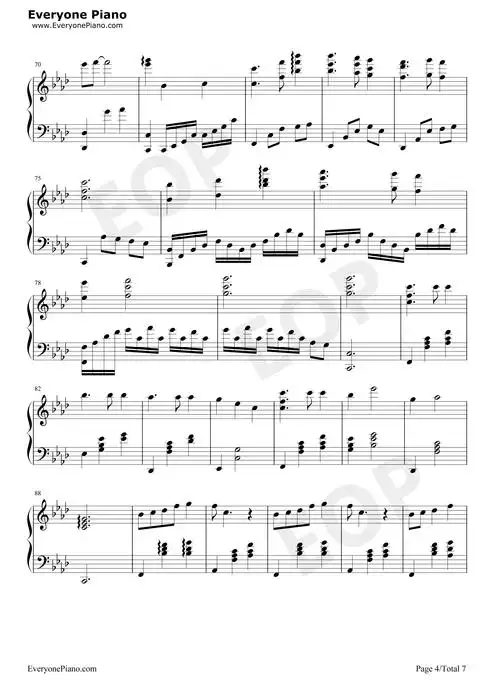 星月-楚乔传情感主题曲五线谱预览4