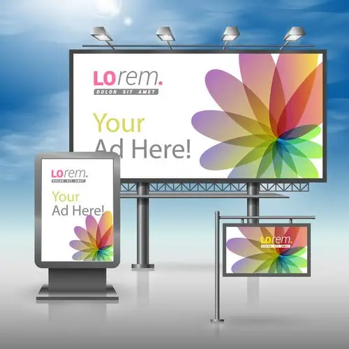 创意矢量空白的广告牌