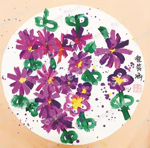 少儿美术作品《非洲菊》