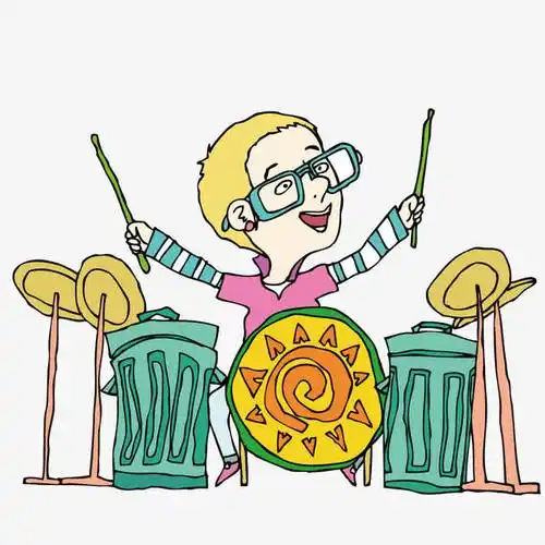 卡通摇滚鼓手