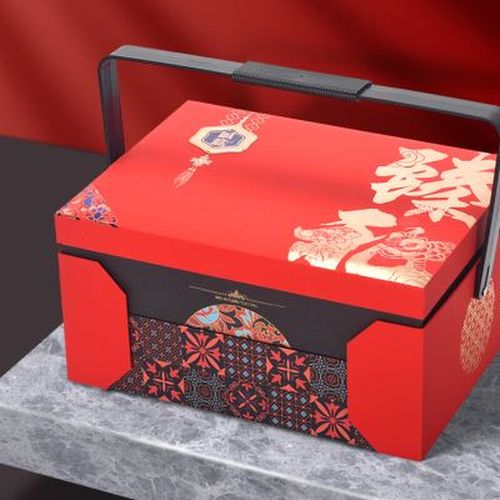 高端双层提篮中秋节月饼包装盒空盒国风月饼礼盒手提盒礼品盒定制