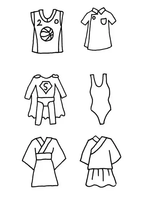 卡通衣服服装简笔画手绘插画手账素材大