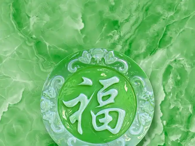 原创翡翠玉石纹中式玄关玄关背景墙