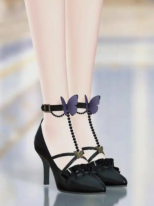 暖暖的黑色高跟鞋爱了爱了闪耀暖暖配饰分享鞋控的日常每日穿搭