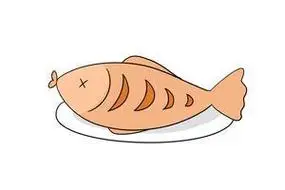 红烧鱼简笔画美味的食物简笔画鲤鱼简笔画红色大鲤鱼简笔画步骤图解
