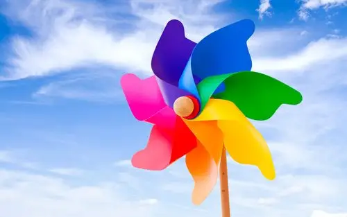 七彩壁纸【1920x1200】彩色 风车 蓝天-堆糖,美好生活研究所